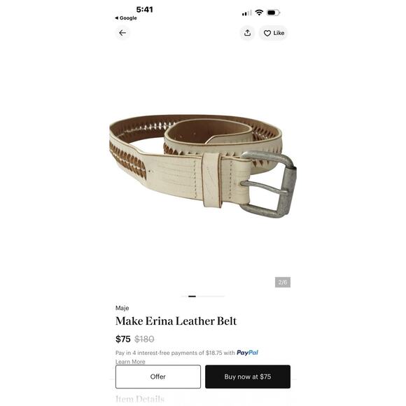 Maje Erin’s Leather Belt Women Boho Festival Big Buckle Large Distressed main image 4